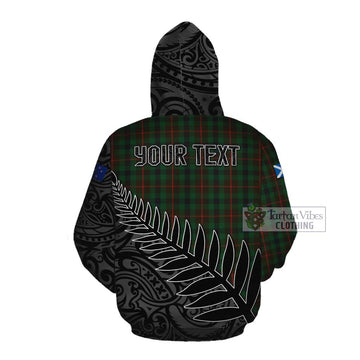Tennant Crest Tartan Cotton Hoodie with New Zealand Silver Fern Half Style Pullover Hoodie - Tartan Vibes Clothing