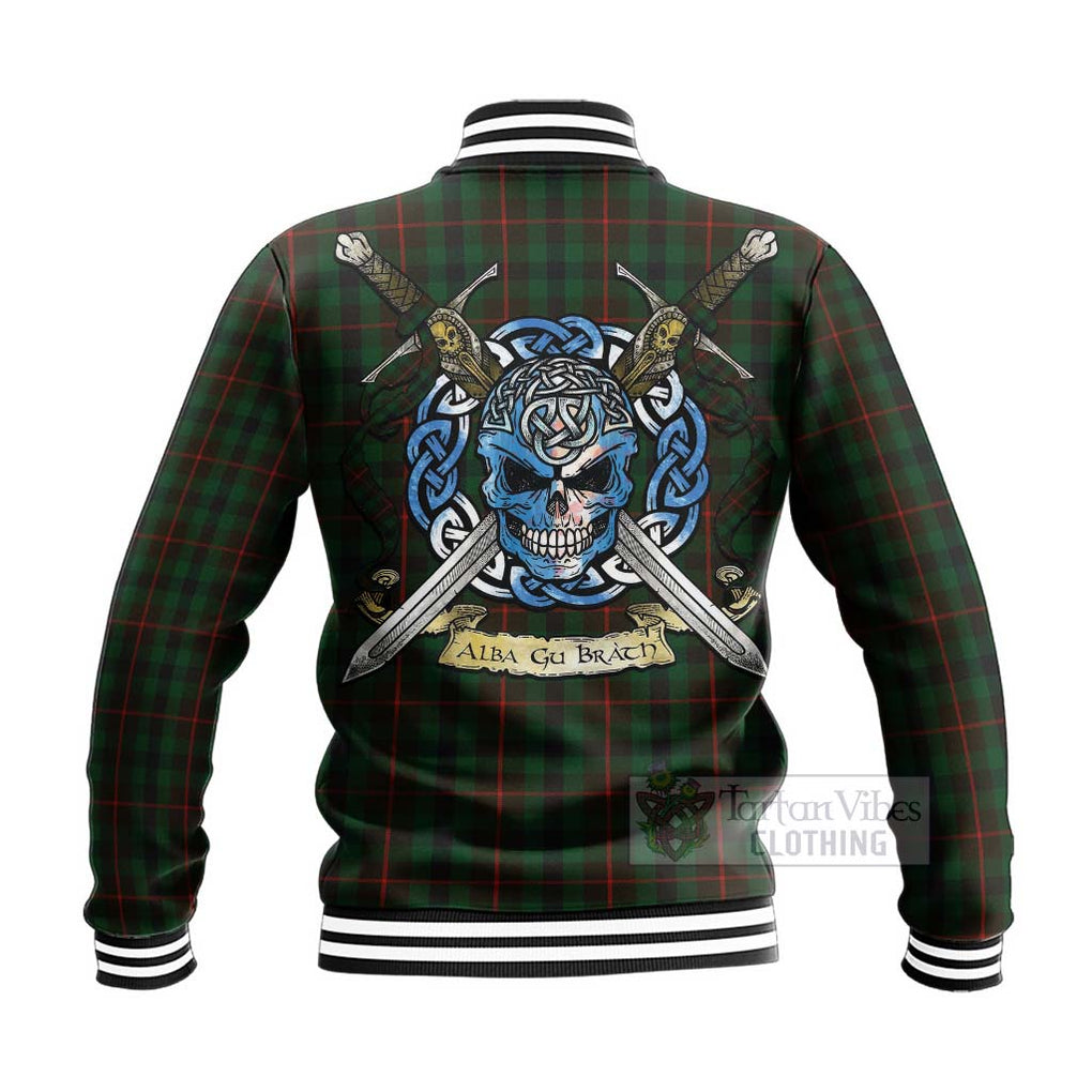 Tennant Tartan Baseball Jacket with Family Crest Celtic Skull Style - Tartan Vibes Clothing
