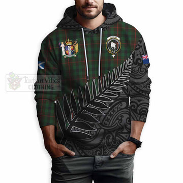 Tennant Crest Tartan Hoodie with New Zealand Silver Fern Half Style - Tartan Vibes Clothing