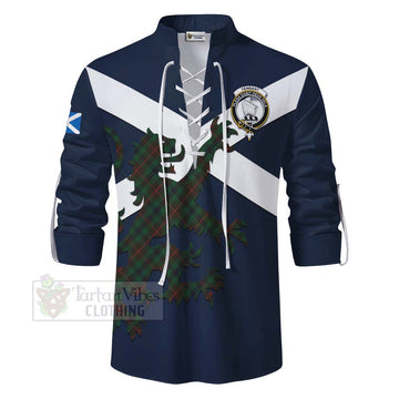 Tennant Tartan Lion Rampant Ghillie Kilt Shirt Proudly Display Your Heritage with Alba Gu Brath and Clan Name - Tartan Vibes Clothing