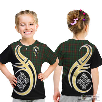Tennant Tartan Kid T-Shirt with Family Crest and Celtic Symbol Style - Tartan Vibes Clothing