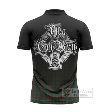 Tennant Tartan Zipper Polo Shirt Featuring Alba Gu Brath Family Crest Celtic Inspired - Tartan Vibes Clothing