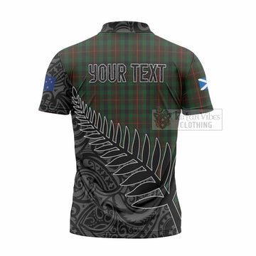 Tennant Crest Tartan Zipper Polo Shirt with New Zealand Silver Fern Half Style - Tartan Vibes Clothing