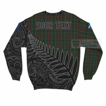 Tennant Crest Tartan Sweatshirt with New Zealand Silver Fern Half Style - Tartan Vibes Clothing