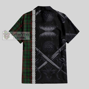Tennant Tartan Hawaiian Shirt with Family Crest Cross Sword Thistle Celtic Vibes - Tartan Vibes Clothing