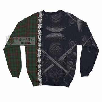 Tennant Tartan Sweatshirt with Family Crest Cross Sword Thistle Celtic Vibes - Tartan Vibes Clothing