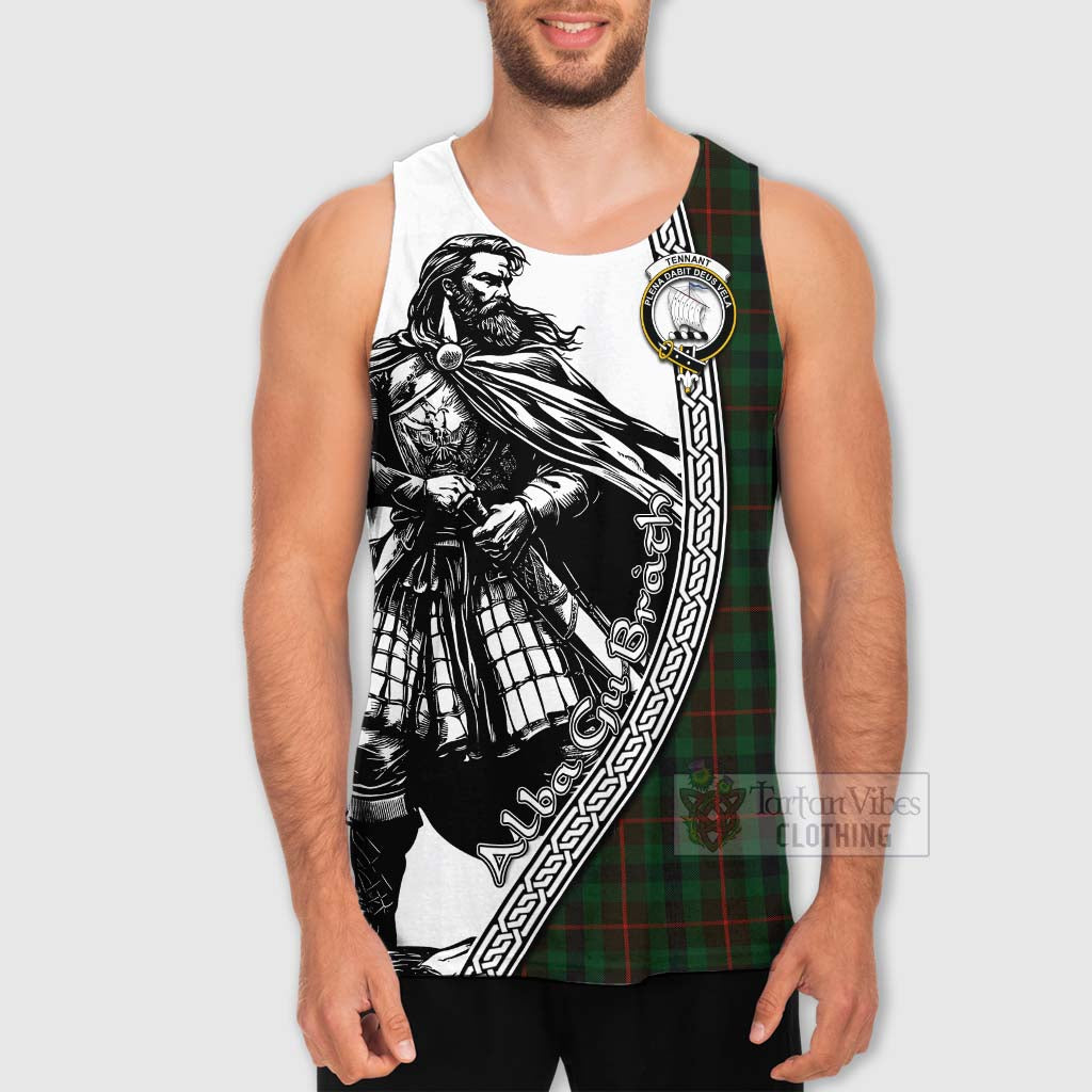 Tennant Tartan Clan Crest Men's Tank Top with Highlander Warrior Celtic Style - Tartan Vibes Clothing