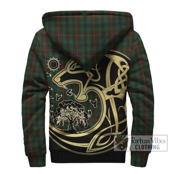 Tennant Tartan Sherpa Hoodie with Family Crest Celtic Wolf Style - Tartan Vibes Clothing