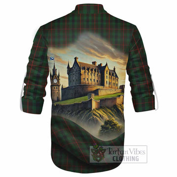 Tennant Tartan Family Crest Ghillie Kilt Shirt with Scottish Ancient Castle Style - Tartan Vibes Clothing