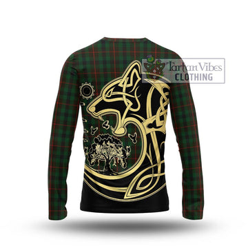 Tennant Tartan Long Sleeve T-Shirt with Family Crest Celtic Wolf Style - Tartan Vibes Clothing