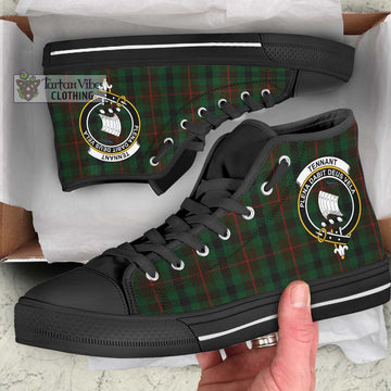 Tennant Tartan High Top Shoes with Family Crest - Tartan Vibes Clothing