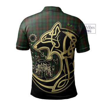 Tennant Tartan Polo Shirt with Family Crest Celtic Wolf Style - Tartan Vibes Clothing