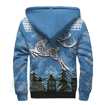 Tennant Clan Christmas Sherpa Hoodie Celtic Reindeer Style - Tartan Vibes Clothing