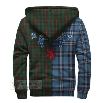 Tennant Tartan Sherpa Hoodie Happy St. Andrew's Day Half Tartan Style - Tartan Vibes Clothing