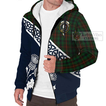 Tennant Tartan Sherpa Hoodie Featuring Thistle and Scotland Map - Tartan Vibes Clothing