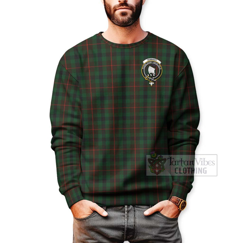 Tennant Tartan Sweatshirt with Family Crest Celtic Skull Style - Tartan Vibes Clothing