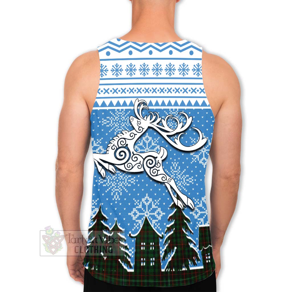Tennant Clan Christmas Men's Tank Top Celtic Reindeer Style - Tartan Vibes Clothing