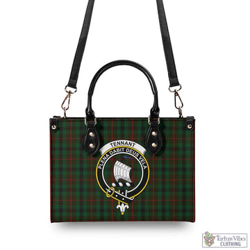 Tennant Tartan Luxury Leather Handbags with Family Crest - Tartan Vibes Clothing