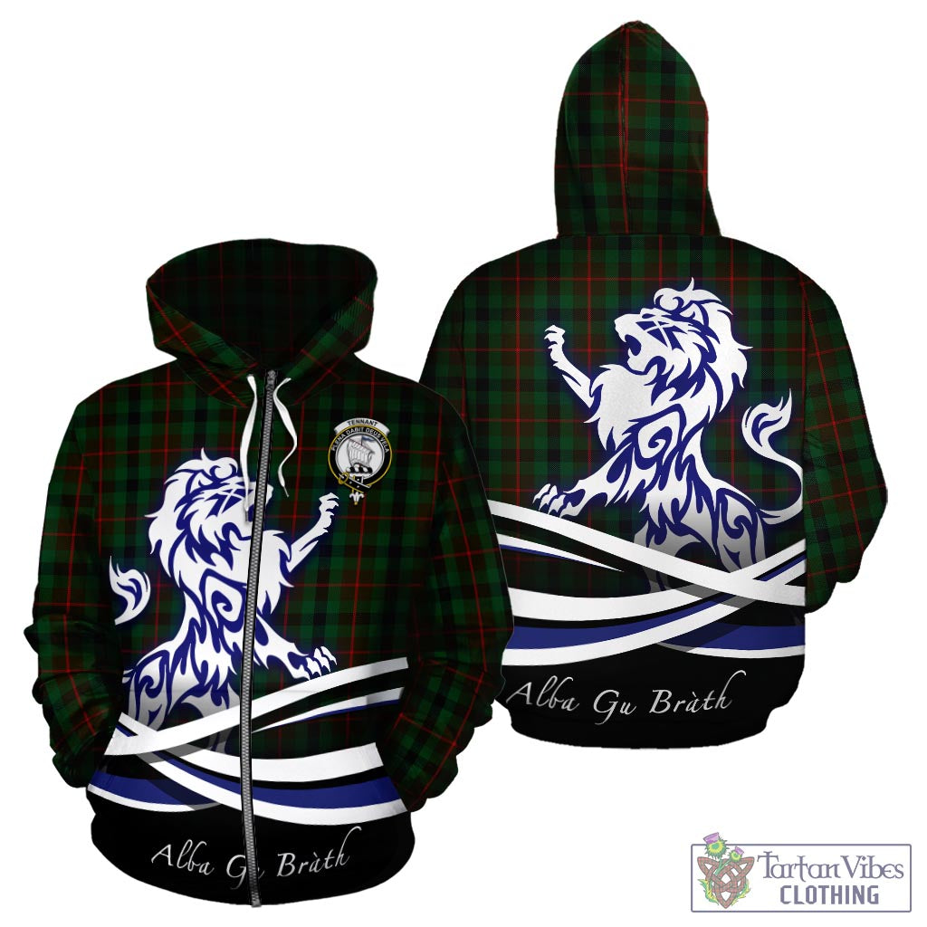 Tennant Tartan Hoodie with Alba Gu Brath Regal Lion Emblem - Tartan Vibes Clothing