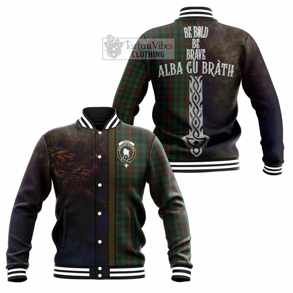 Tennant Tartan Family Crest Baseball Jacket Alba Gu Brath Be Brave Lion Ancient Style - Tartan Vibes Clothing