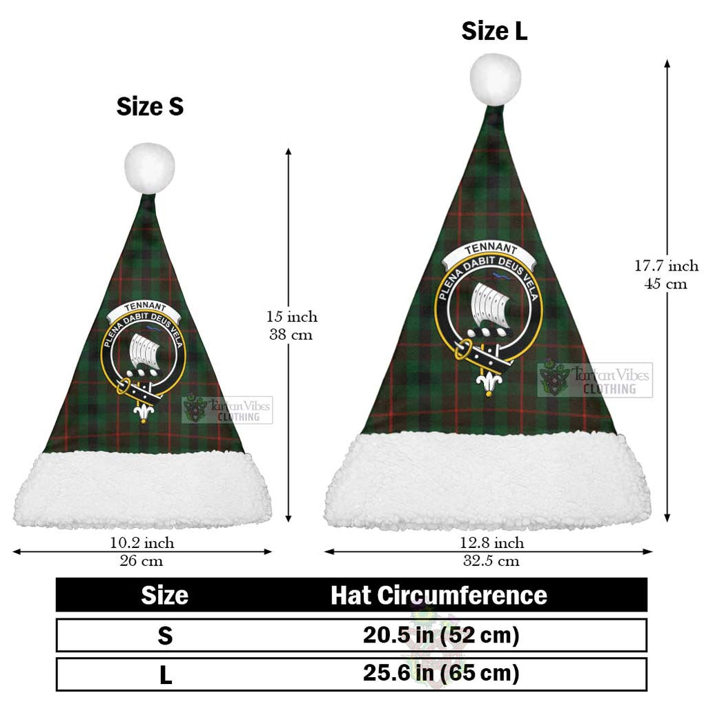 Tennant Tartan Christmas Santa Hats with Family Crest Christmas Hat L 25.6in (65cm) - Tartan Vibes Clothing