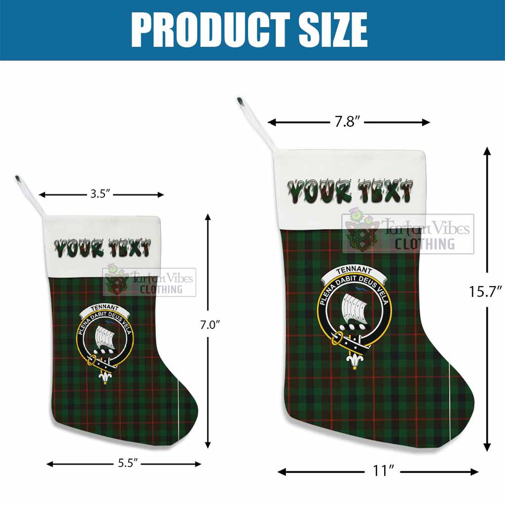 Tartan Vibes Clothing Tennant Tartan Family Crest Christmas Stocking with Personalized Text