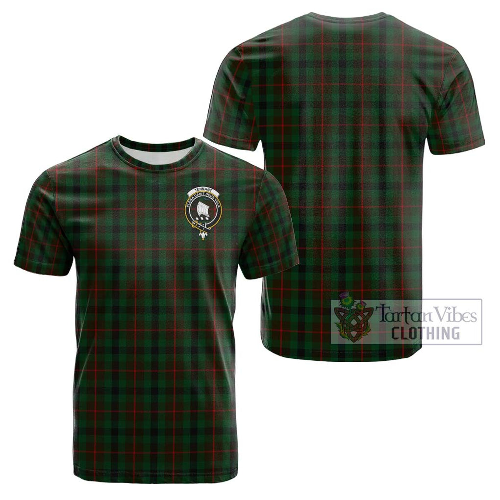 Tennant Tartan Cotton T-Shirt with Family Crest - Tartan Vibes Clothing