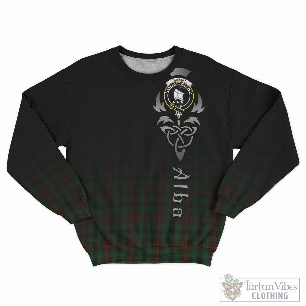 Tennant Tartan Sweatshirt Featuring Alba Gu Brath Family Crest Celtic Inspired - Tartan Vibes Clothing
