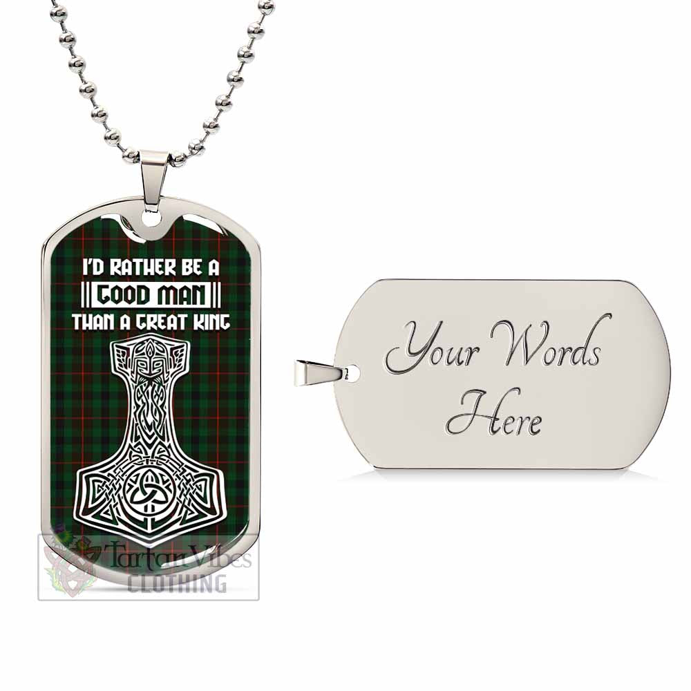 Tennant Tartan Dog Tag Necklace Viking Mjolnir Style Silver Yes - Tartan Vibes Clothing