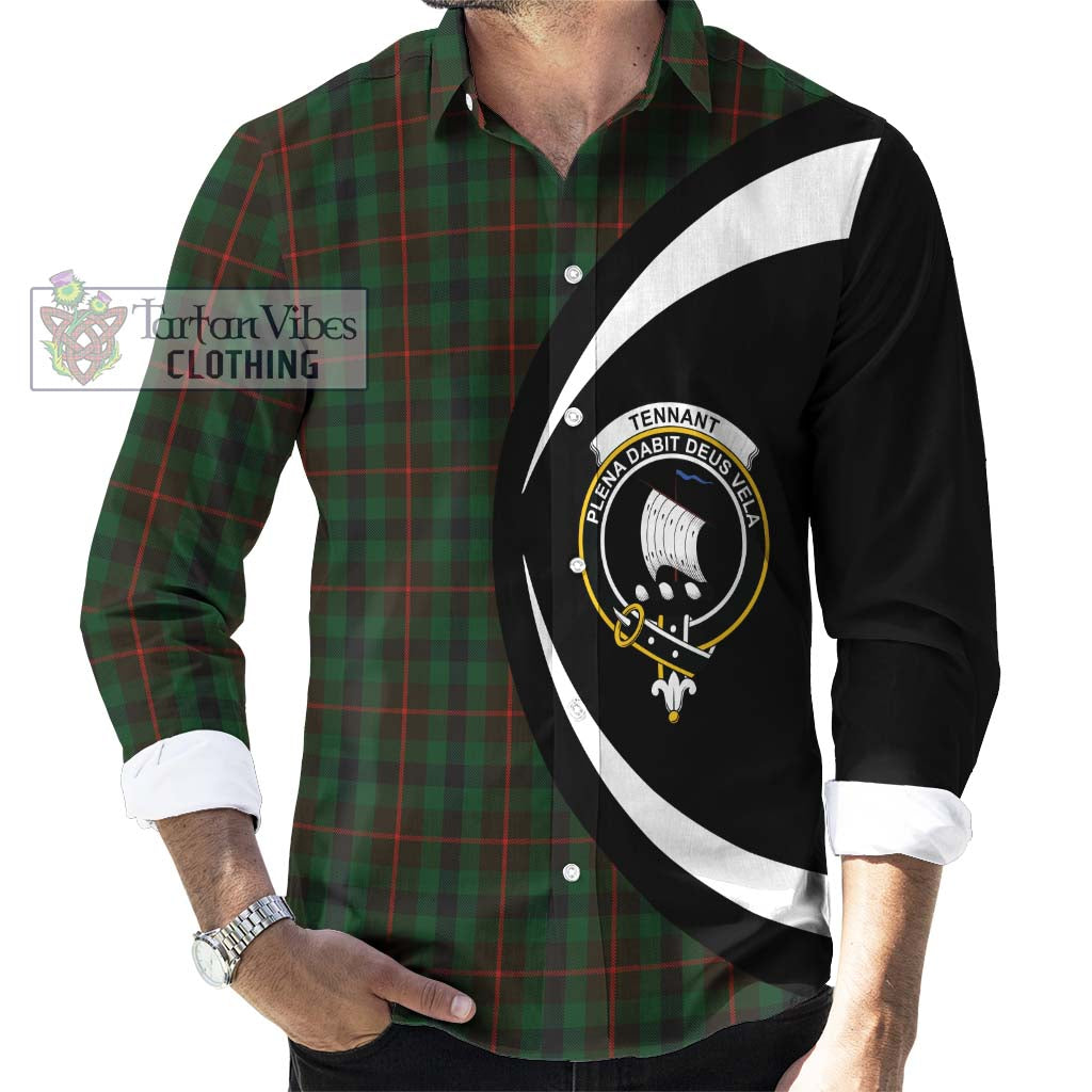 Tennant Tartan Long Sleeve Button Up with Family Crest Circle Style - Tartan Vibes Clothing