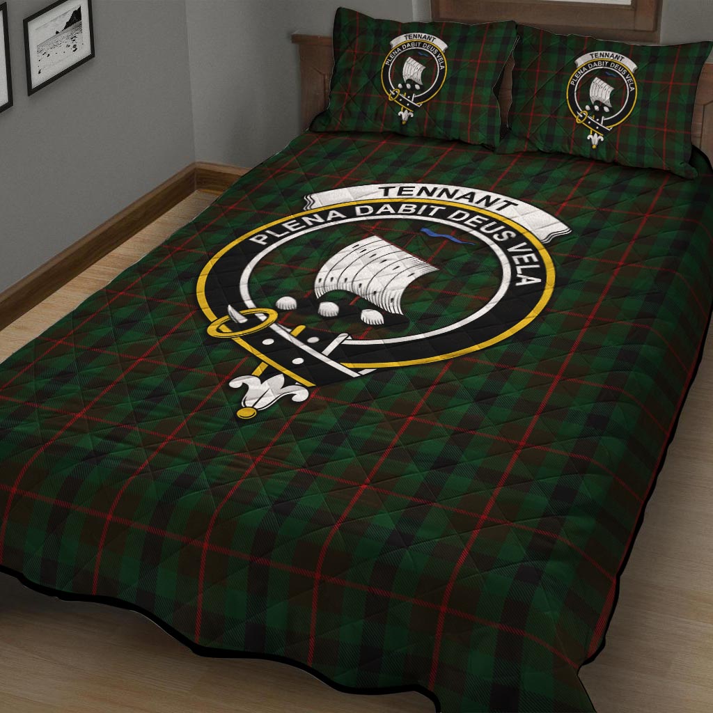 Tennant Tartan Quilt Bed Set with Family Crest - Tartan Vibes Clothing