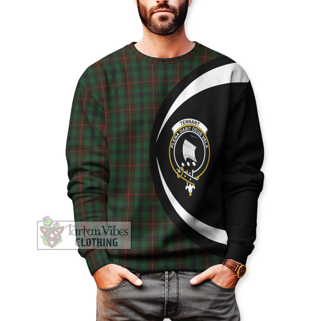 Tennant Tartan Sweatshirt with Family Crest Circle Style - Tartan Vibes Clothing