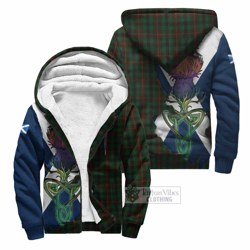 Tartan Vibes Clothing Tennant Tartan Family Crest Sherpa Hoodie Scottish Thistle Celtic Inspired