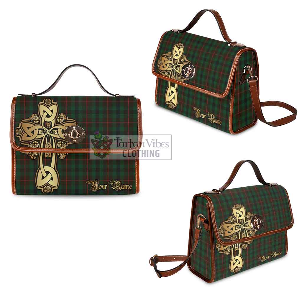 Tartan Vibes Clothing Tennant Tartan Waterproof Canvas Bag Golden Thistle Celtic Cross Style