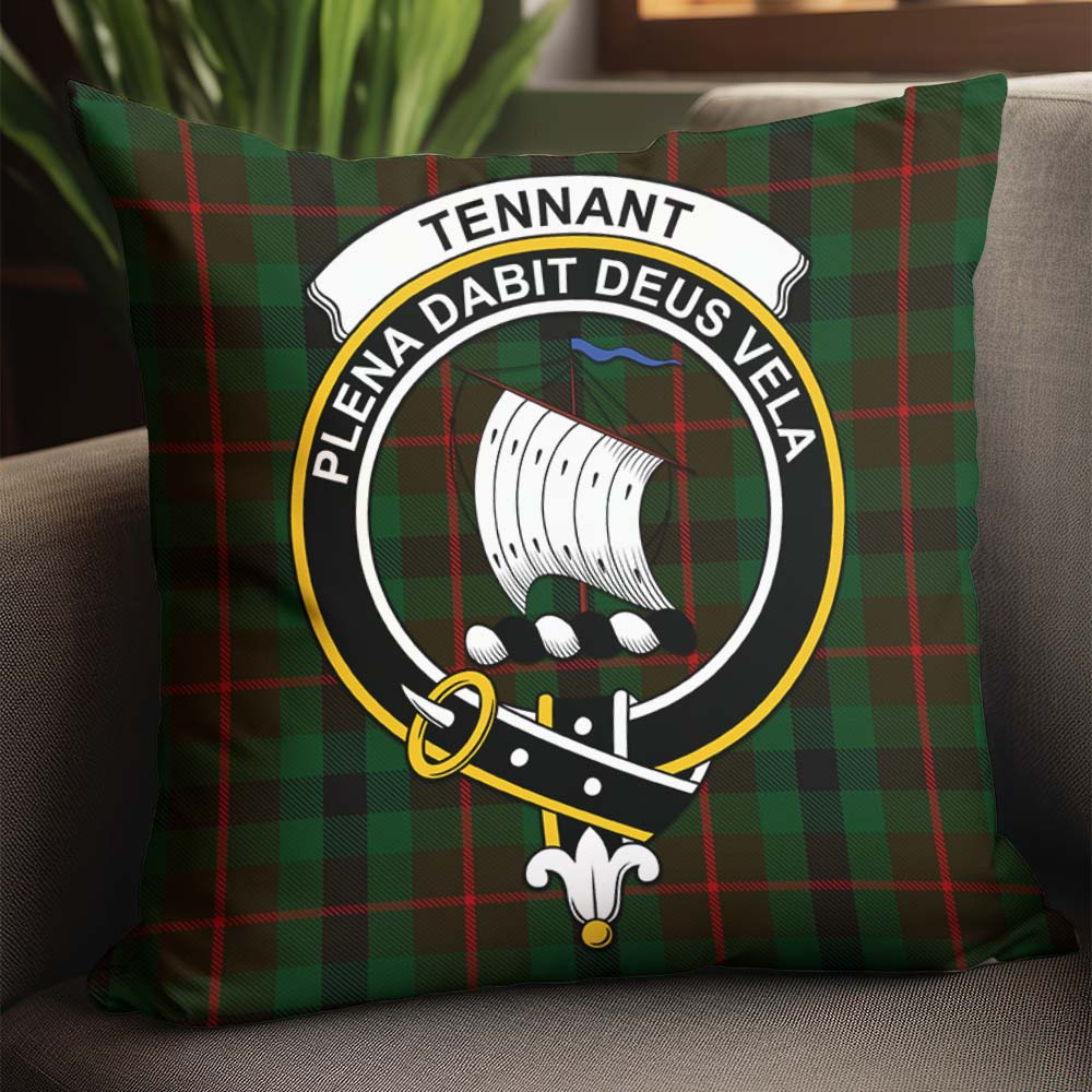 Tennant Tartan Pillow Cover with Family Crest - Tartan Vibes Clothing