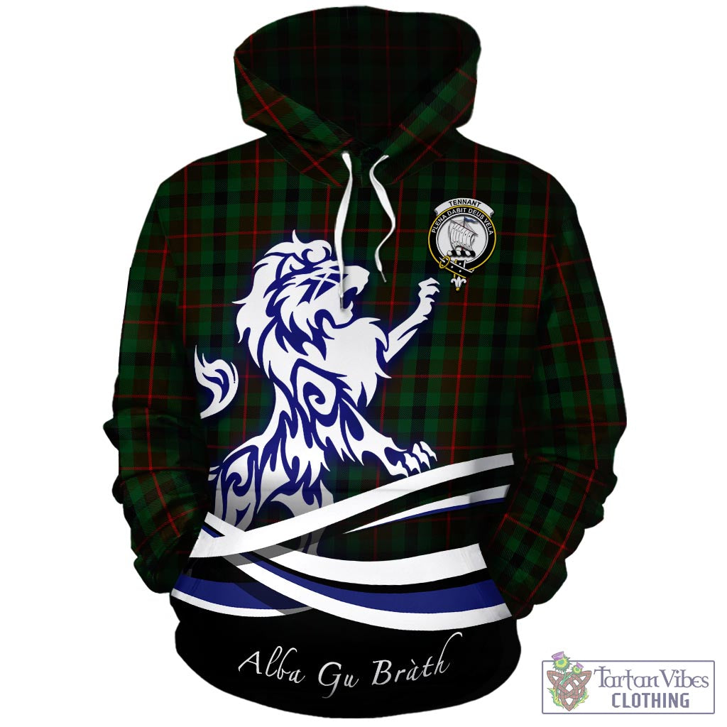 Tennant Tartan Hoodie with Alba Gu Brath Regal Lion Emblem - Tartan Vibes Clothing