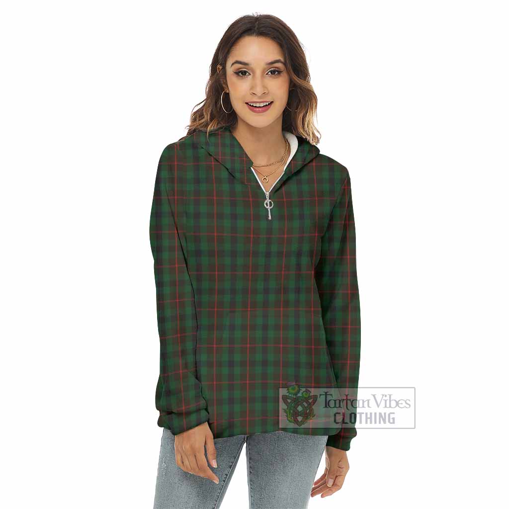 Tennant Tartan Women's Borg Fleece Hoodie with Half Zip - Tartan Vibes Clothing