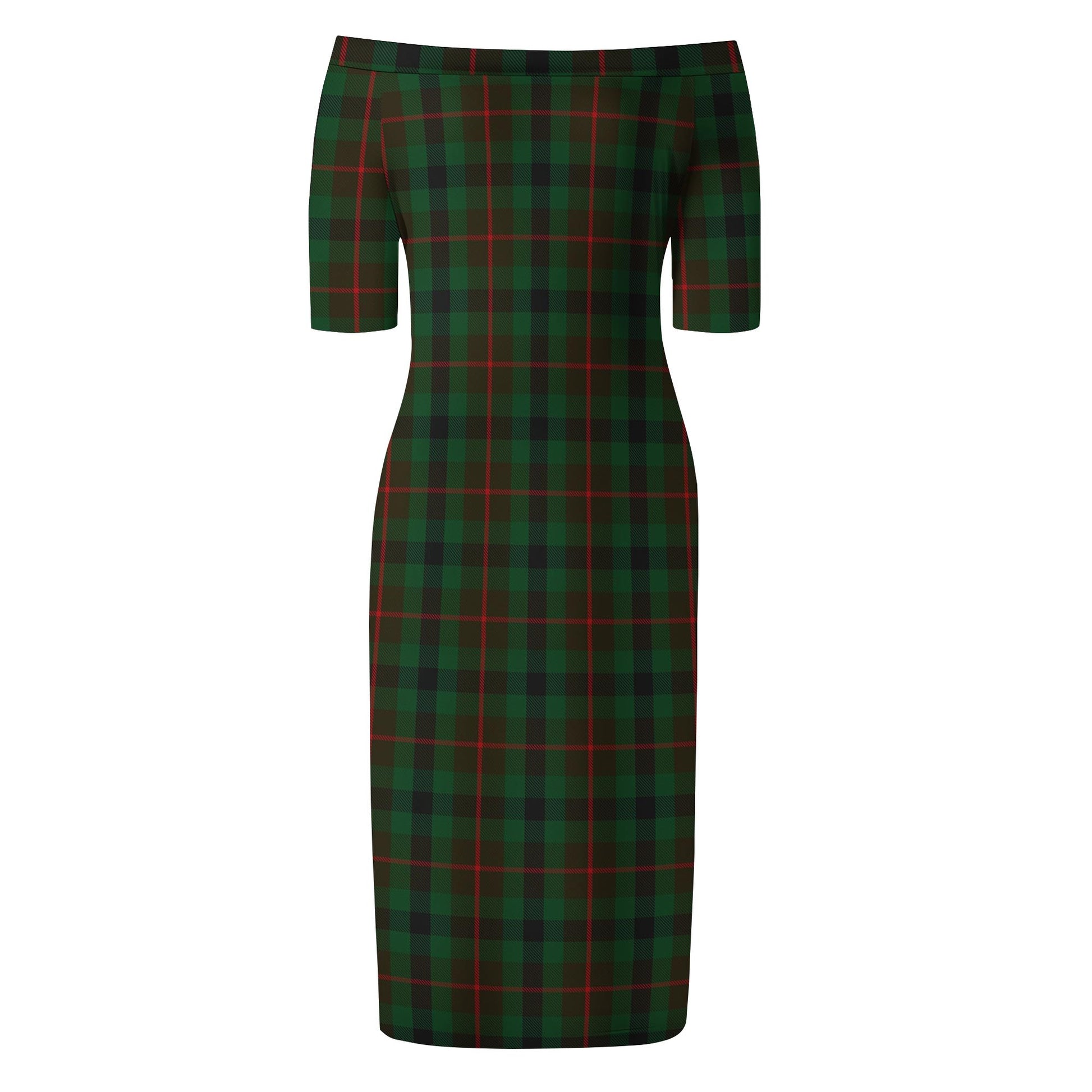 Tennant Tartan Off Shoulder Lady Dress - Tartan Vibes Clothing
