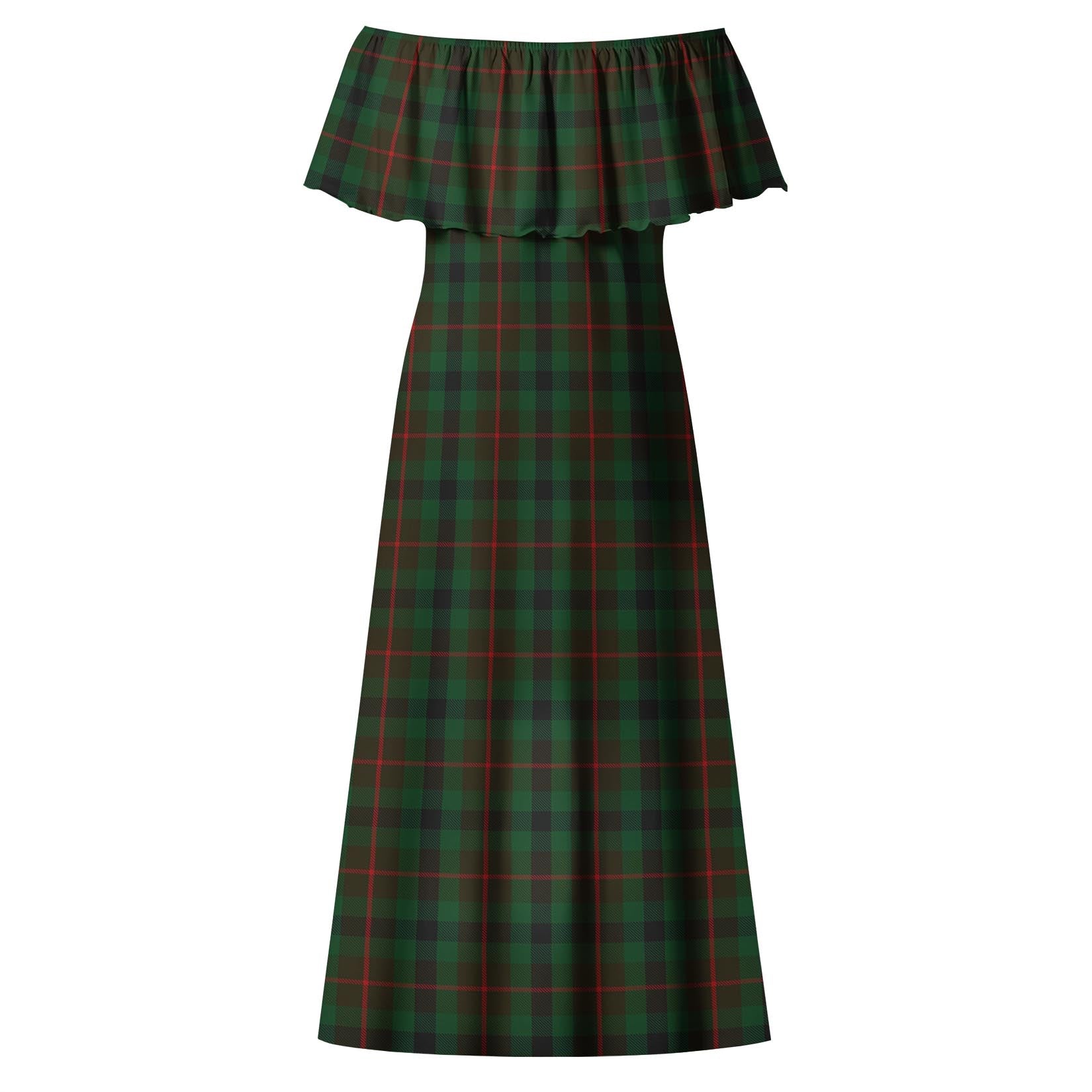 Tennant Tartan Off Shoulder Long Dress - Tartan Vibes Clothing