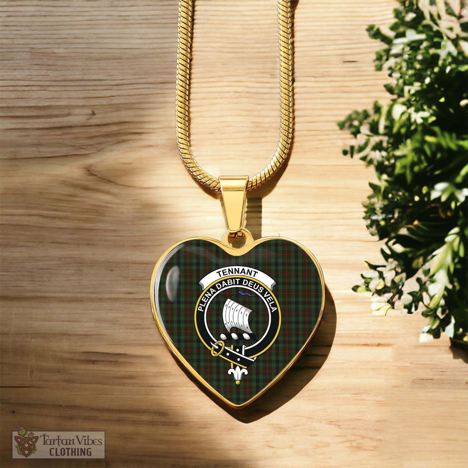 Tartan Vibes Clothing Tennant Tartan Heart Necklace with Family Crest