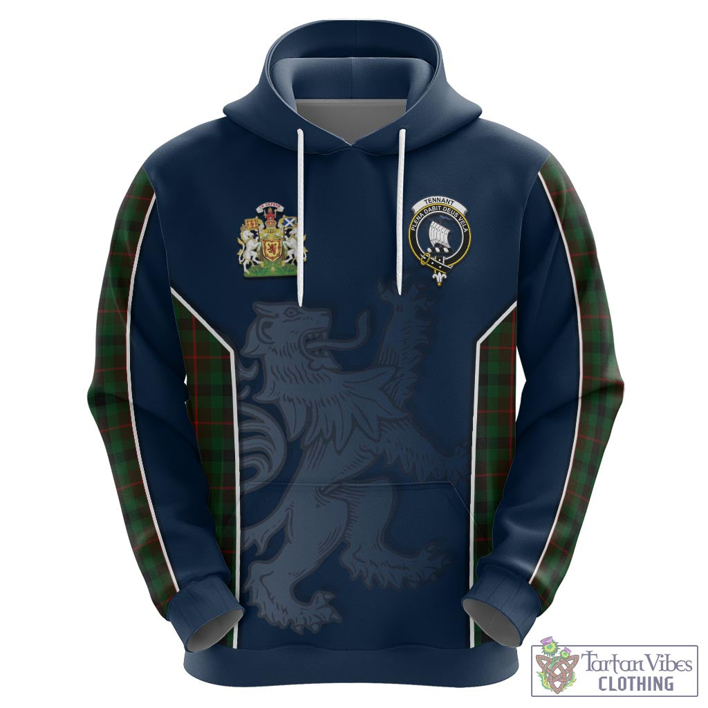 Tartan Vibes Clothing Tennant Tartan Hoodie with Family Crest and Lion Rampant Vibes Sport Style