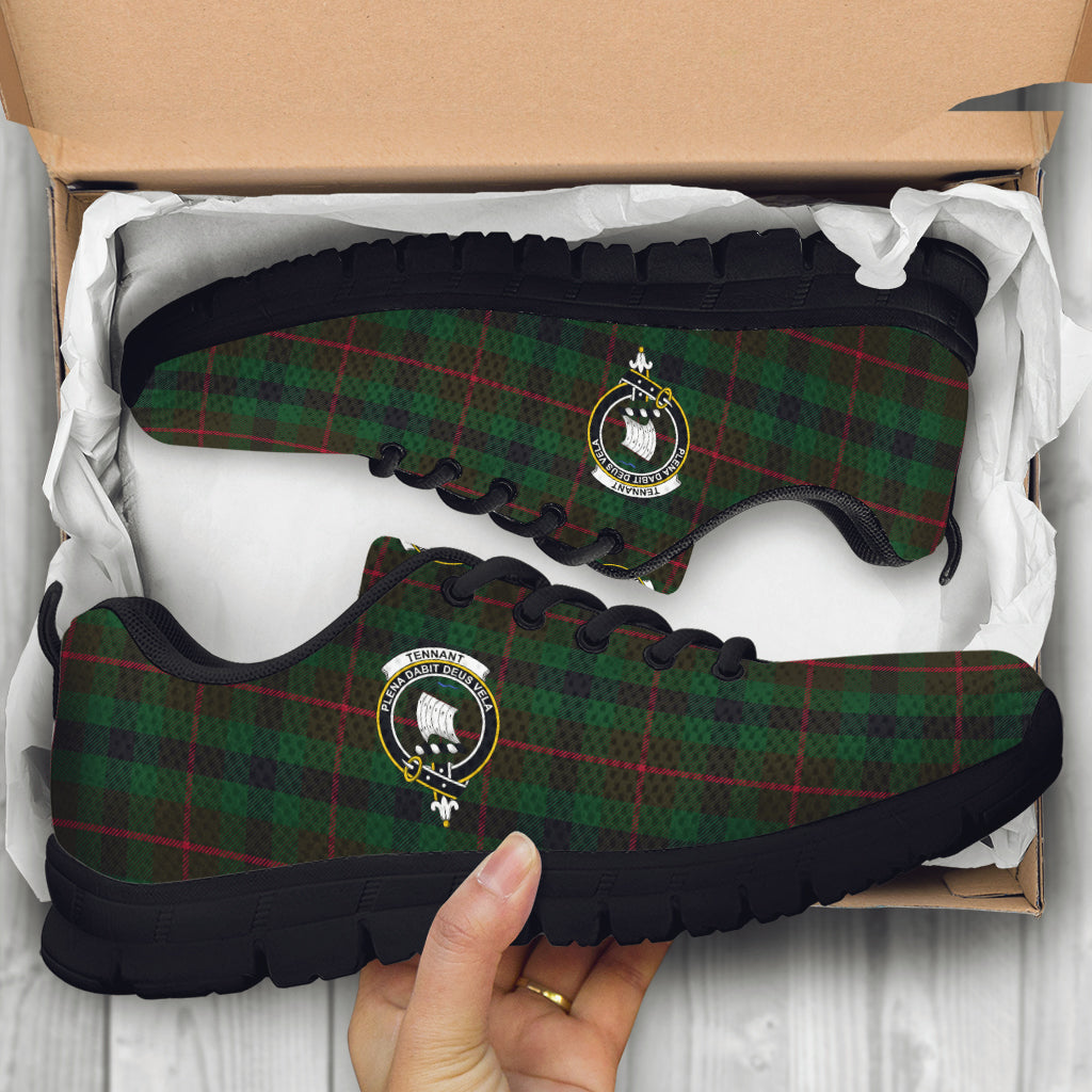 Tennant Tartan Sneakers with Family Crest - Tartan Vibes Clothing