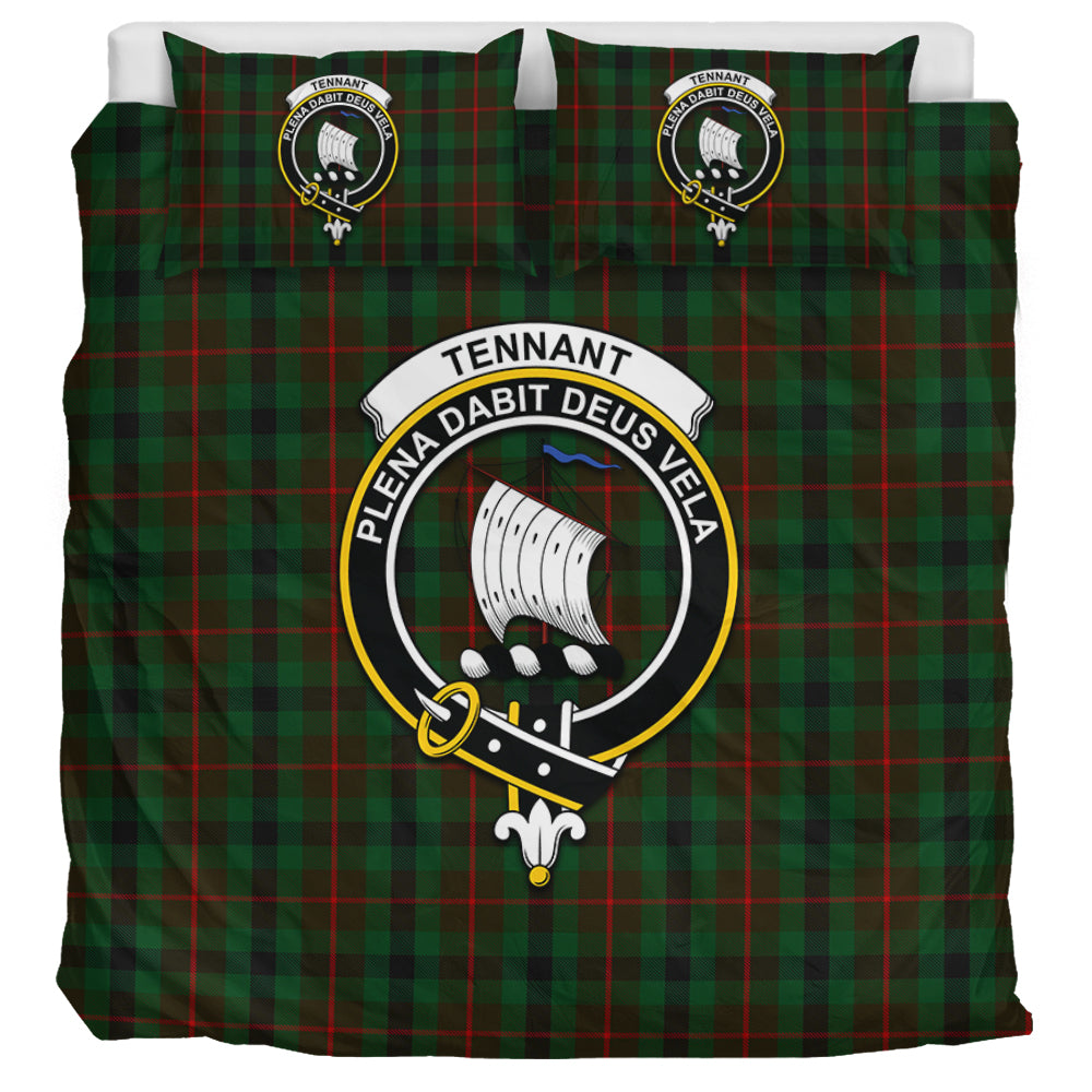 Tennant Tartan Bedding Set with Family Crest UK Bedding Set UK Super King 104*94 inch - Tartan Vibes Clothing