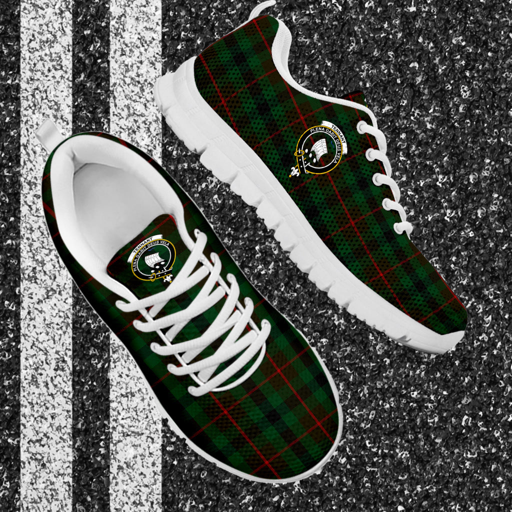 Tennant Tartan Sneakers with Family Crest - Tartan Vibes Clothing