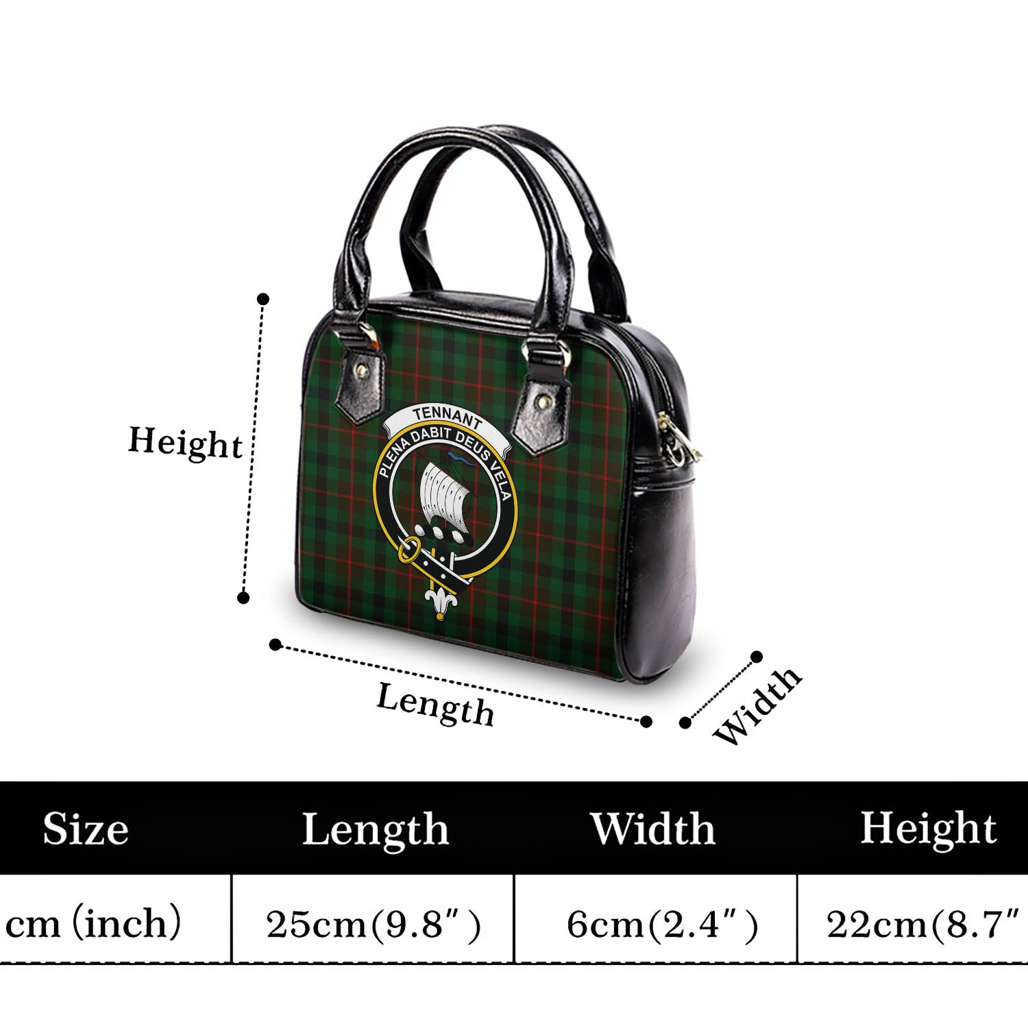 Tennant Tartan Shoulder Handbags with Family Crest - Tartan Vibes Clothing