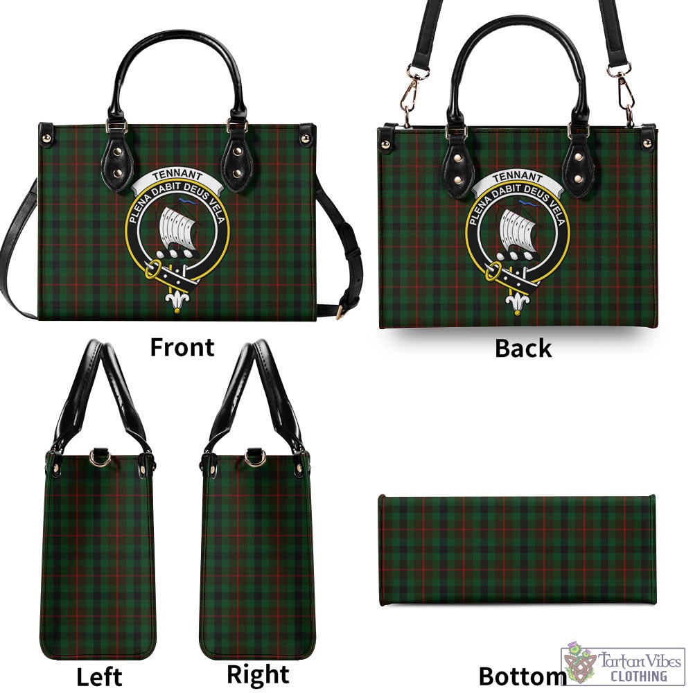 Tennant Tartan Luxury Leather Handbags with Family Crest - Tartan Vibes Clothing