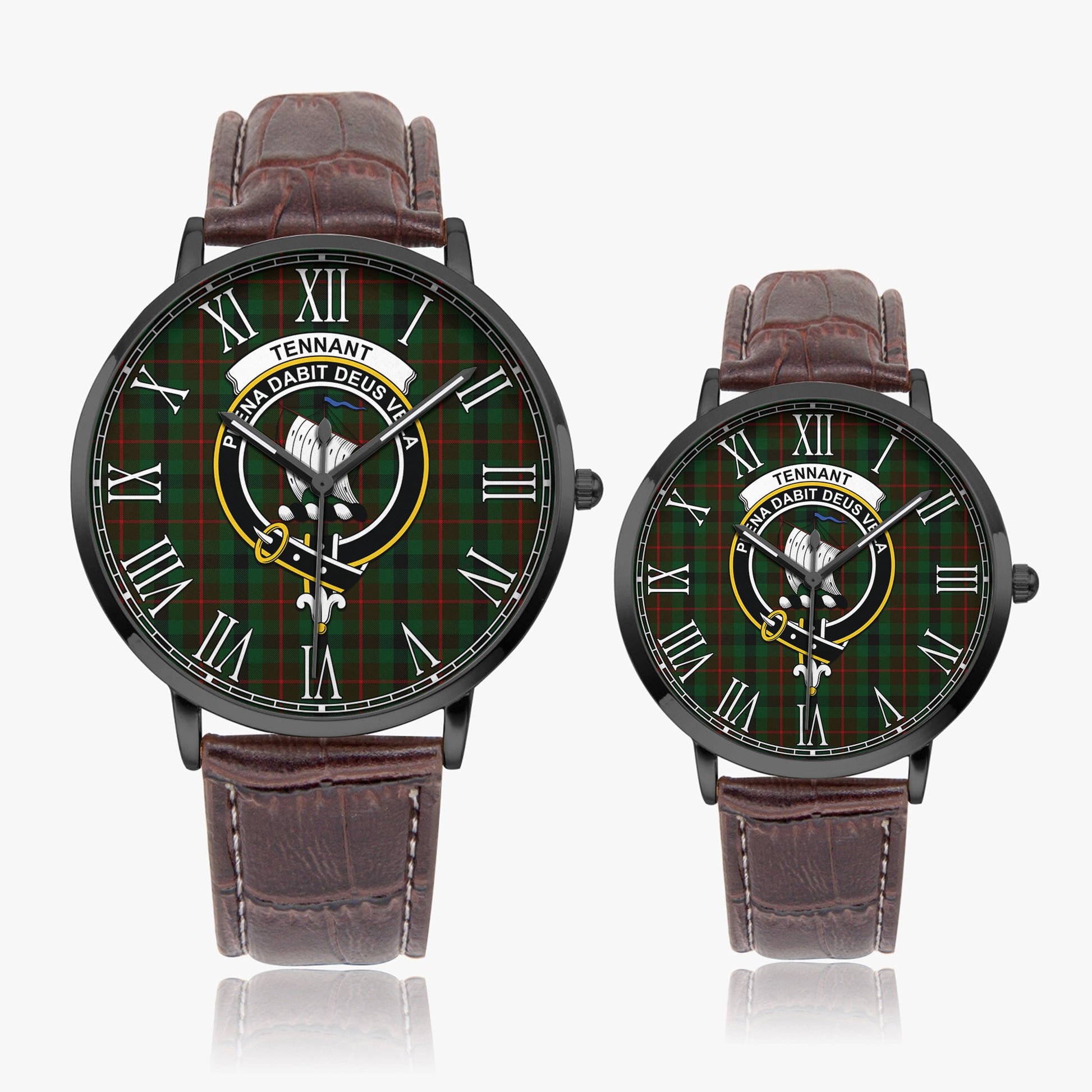 Tennant Tartan Family Crest Leather Strap Quartz Watch - Tartan Vibes Clothing