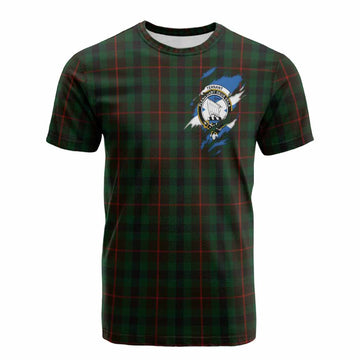 Tennant Clan Crest In Me Tartan Cotton T-shirt Scotland Flag Style