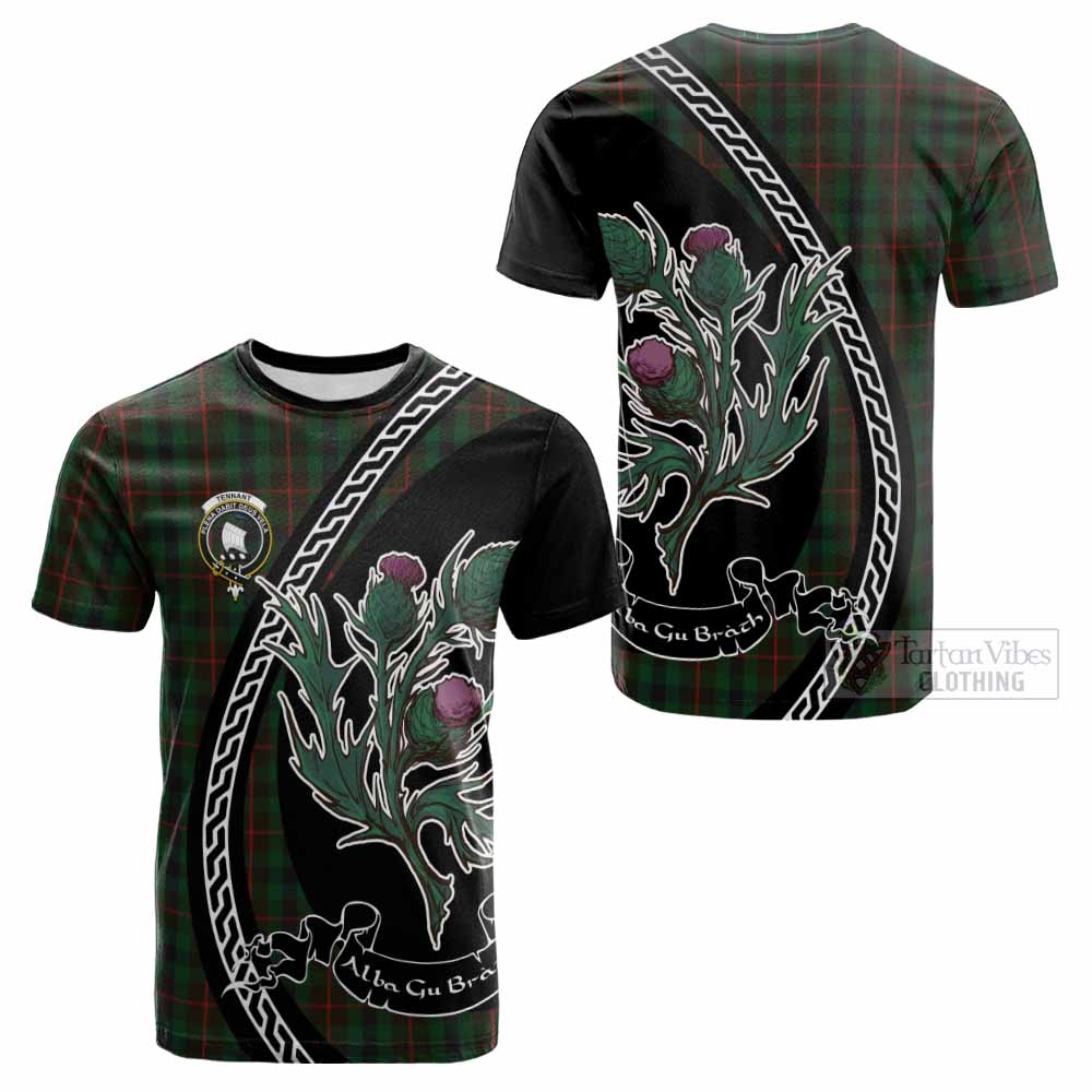 Tennant Family Crest Tartan Cotton T-shirt Alba Thistle Inspired - Tartan Vibes Clothing