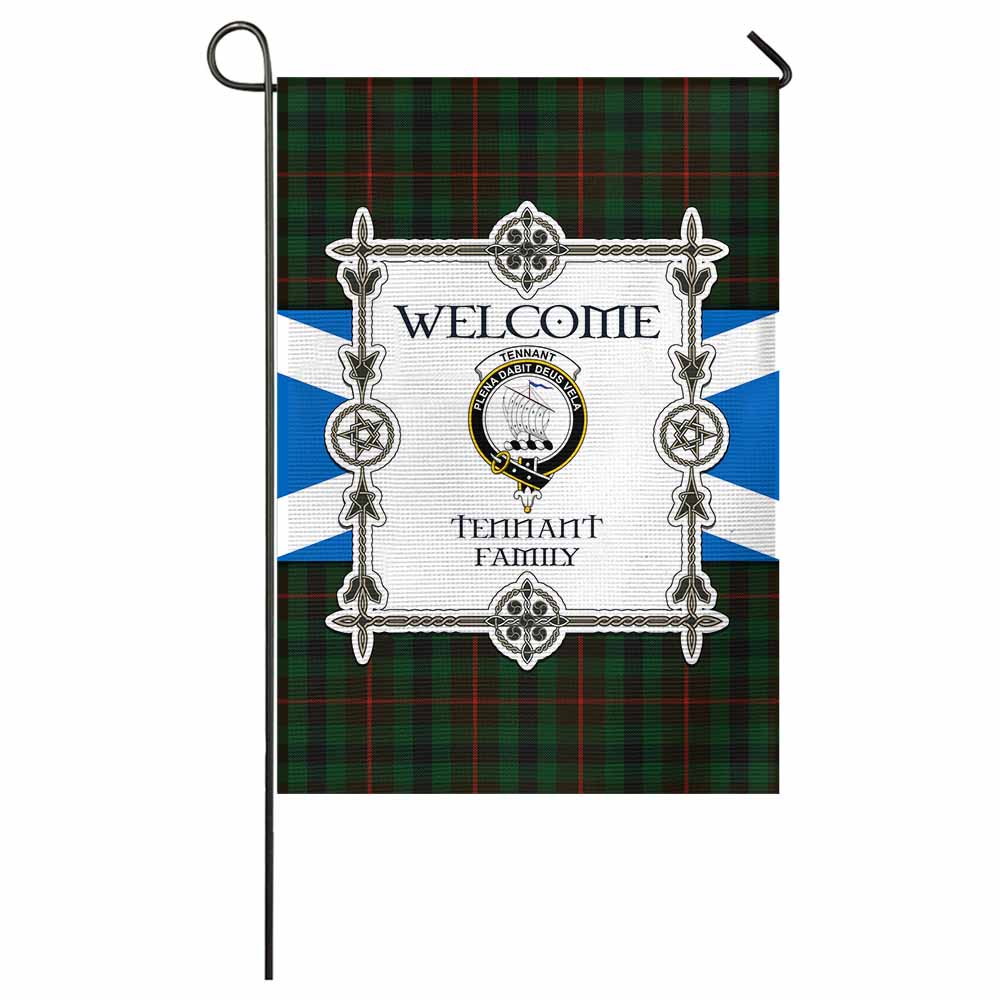 Tennant Family Crest Tartan Welcome Garden Flag Saltire Harmony Style - Tartan Vibes Clothing